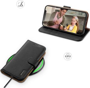 Dux Ducis Dux Ducis Hivo skórzane etui z klapką pokrowiec ze skóry naturalnej portfel na karty i dokumenty iPhone 11 Pro czarny 8