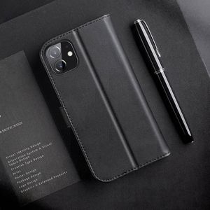 Dux Ducis Dux Ducis Hivo skórzane etui z klapką pokrowiec ze skóry naturalnej portfel na karty i dokumenty iPhone 11 czarny 11