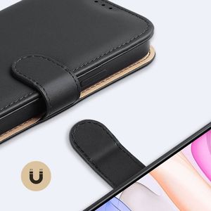 Dux Ducis Dux Ducis Hivo skórzane etui z klapką pokrowiec ze skóry naturalnej portfel na karty i dokumenty iPhone 11 czarny 18