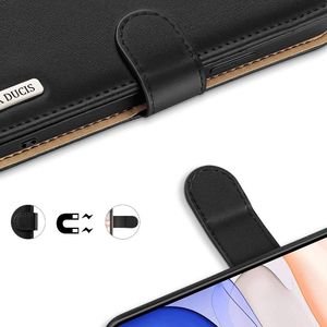 Dux Ducis Dux Ducis Hivo skórzane etui z klapką pokrowiec ze skóry naturalnej portfel na karty i dokumenty iPhone 11 czarny 6