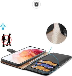 Dux Ducis Dux Ducis Hivo skórzane etui z klapką pokrowiec ze skóry naturalnej portfel na karty i dokumenty Samsung Galaxy S21 5G czarny 3