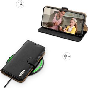 Dux Ducis Dux Ducis Hivo skórzane etui z klapką pokrowiec ze skóry naturalnej portfel na karty i dokumenty Samsung Galaxy S21 5G czarny 7