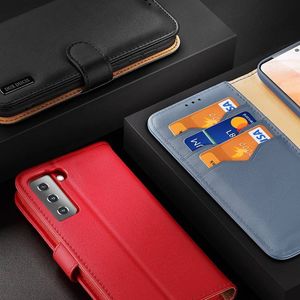 Dux Ducis Dux Ducis Hivo skórzane etui z klapką pokrowiec ze skóry naturalnej portfel na karty i dokumenty Samsung Galaxy S21 5G czarny 9