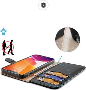 Dux Ducis Dux Ducis Hivo skórzane etui z klapką pokrowiec ze skóry naturalnej portfel na karty i dokumenty iPhone 11 Pro Max czarny 2