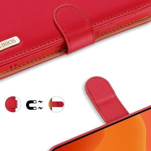 Dux Ducis Dux Ducis Hivo skórzane etui z klapką pokrowiec ze skóry naturalnej portfel na karty i dokumenty iPhone 11 Pro czerwony 6