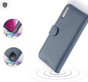 Dux Ducis Dux Ducis Hivo skórzane etui z klapką pokrowiec ze skóry naturalnej portfel na karty i dokumenty iPhone 11 Pro Max niebieski 3