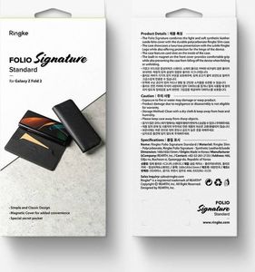 Ringke Ringke Folio Signature skórzane etui z klapką do Samsung Galaxy Z Fold 2 5G czarny (FSS87R55) 4