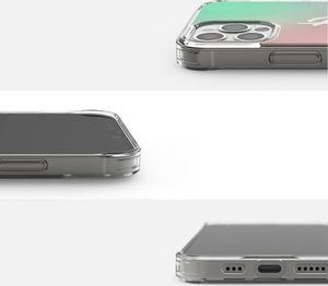 Ringke Ringke Fusion Design pancerne etui pokrowiec z żelową ramką iPhone 12 Pro / iPhone 12 różowo-zielony (GNAP0024) 4