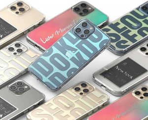 Ringke Ringke Fusion Design pancerne etui pokrowiec z żelową ramką iPhone 12 Pro / iPhone 12 różowo-zielony (GNAP0024) 6