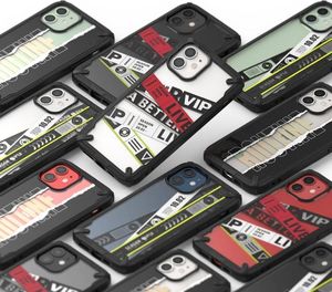 Ringke Ringke Fusion X Design etui pancerny pokrowiec z ramką iPhone 12 mini czarny (Ticket band) (XDAP0019) 5