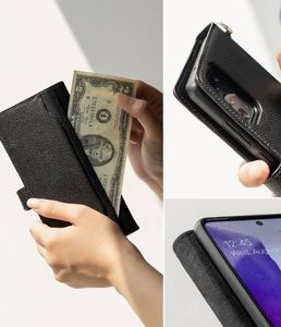 Ringke Ringke Folio Signature skórzane etui z klapką i paskiem na ramię do Samsung Galaxy Note 20 Ultra czarny (FS81R55) 10