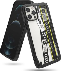 Ringke Ringke Fusion X Design etui pancerny pokrowiec z ramką iPhone 12 Pro Max czarny (Ticket band) (XDAP0024) 1