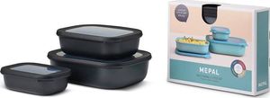 Mepal Zestaw 3 misek Cirqula prostokątna 500 1000 2000 Black 106270041100 2