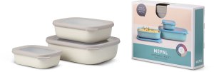 Mepal Zestaw 3 misek Cirqula prostokątna 500 1000 2000 White 106270032500 2