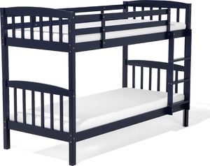 Beliani Łóżko piętrowe z szufladami drewniane 90 x 200 cm niebieskie REVIN 5