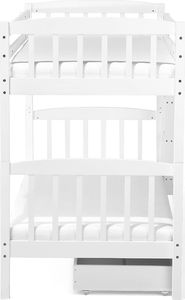 Beliani Łóżko piętrowe z szufladami drewniane 90 x 200 cm białe REVIN 4