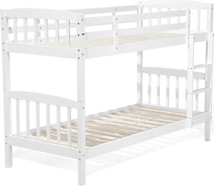 Beliani Łóżko piętrowe z szufladami drewniane 90 x 200 cm białe REVIN 6