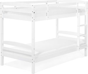 Beliani Łóżko piętrowe z szufladami drewniane 90 x 200 cm białe REGAT 5