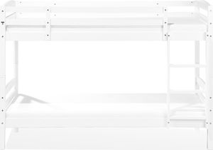 Beliani Łóżko piętrowe drewniane 90 x 200 cm białe REGAT 3