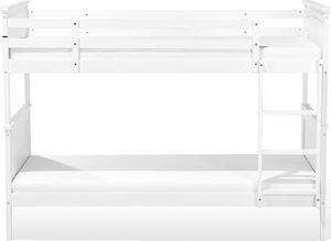 Beliani Łóżko piętrowe drewniane 90 x 200 cm białe RADON 4