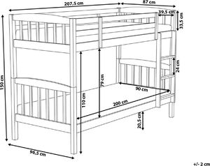 Beliani Łóżko piętrowe drewniane 90 x 200 cm niebieskie REVIN 9
