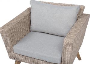 Beliani Zestaw ogrodowy rattanowy 4-osobowy szaro-brązowy VITTORIA 2