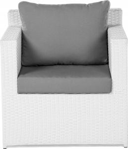 Beliani Zestaw ogrodowy rattanowy 6-osobowy biały ROMA 3