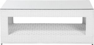 Beliani Zestaw ogrodowy rattanowy 6-osobowy biały ROMA 4