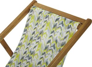 Beliani Zestaw 2 leżaków ogrodowych jasne drewno akacjowe żółto-szary ANZIO 3