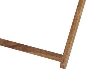 Beliani Zestaw 2 leżaków ogrodowych jasne drewno akacjowe żółto-szary ANZIO 5