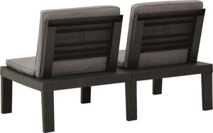 vidaXL Zestaw wypoczynkowy do ogrodu poduszki plastik szary 3 cz. 8