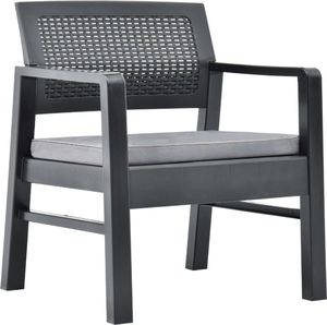 vidaXL Zestaw wypoczynkowy do ogrodu poduszki plastik szary 7