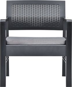 vidaXL Zestaw wypoczynkowy do ogrodu poduszki plastik szary 8