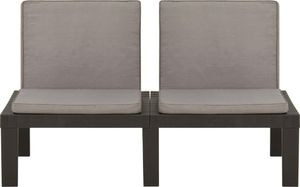 vidaXL Zestaw wypoczynkowy do ogrodu, poduszki plastik szary 4 cz. 8