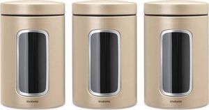 Brabantia Pojemnik z okienkiem 3 szt. 1,4L Szampański 304842 1