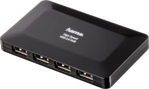 HUB USB Hama USB 2.0 Hub 1:4 with Power Supply (00078472) 1