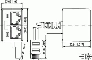 Metz Adapter ISDN, RJ45, WE8 - 2xWE8-R (130606480101-E) 1
