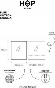 HOP DESIGN Pościel bawełna 220x200 oraz 2x70x80 Granat 13