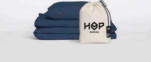HOP DESIGN Pościel bawełna 220x200 oraz 2x70x80 Granat 9