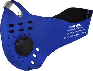 Maska antysmogowa Helbo Półmaska filtrująca neoprenowa FFP1 niebieska roz. M 1