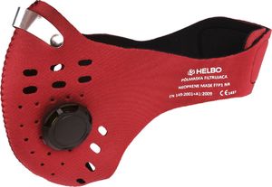 Maska antysmogowa Helbo Półmaska filtrująca neoprenowa FFP1 czerwona roz. M 1