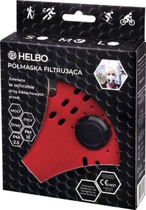 Maska antysmogowa Helbo Półmaska Filtrująca Neoprenowa FFP1 Czerwona roz. L 3