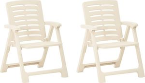 vidaXL Krzesła ogrodowe, 2 szt., plastikowe, białe 1