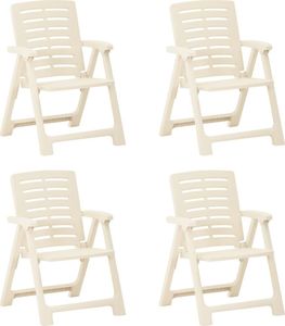 vidaXL Krzesła ogrodowe, 4 szt., plastikowe, białe 1