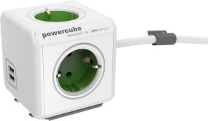 PowerCube Przedłużacz Extended USB 1,5m zielony Typ F (1406GN/DEEUPC) 1