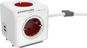 PowerCube Przedłużacz Extended USB 1,5m czerwony Typ F (1406RD/DEEUPC) 1