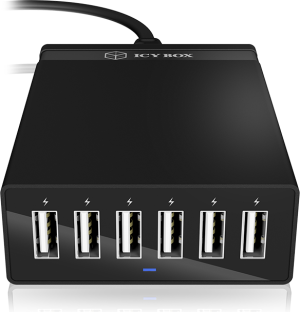 Ładowarka Icy Box IcyBox 6x USB Czarny (IB-CH601) 1
