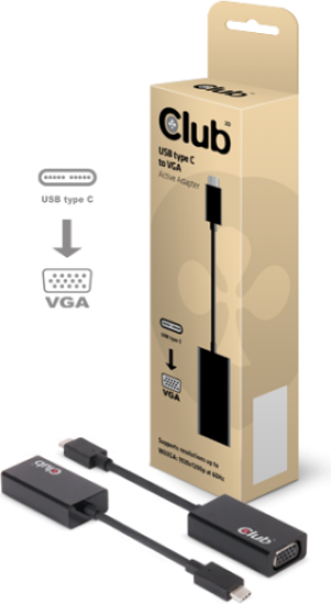 Adapter USB Club 3D USB-C - VGA Czarny  (CAC-1502) 1