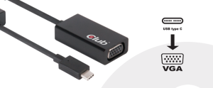 Adapter USB Club 3D USB-C - VGA Czarny  (CAC-1502) 4