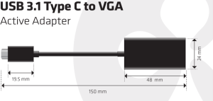 Adapter USB Club 3D USB-C - VGA Czarny  (CAC-1502) 5